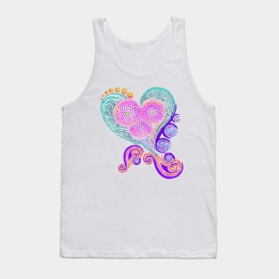 Floral Heart Fantasy - Hearts and Flowers Tank Top